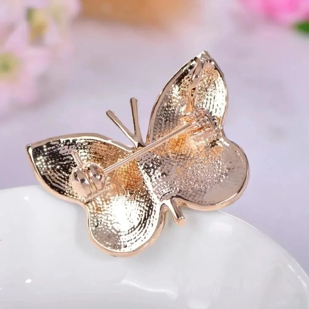 Gold Butterfly with Crystals